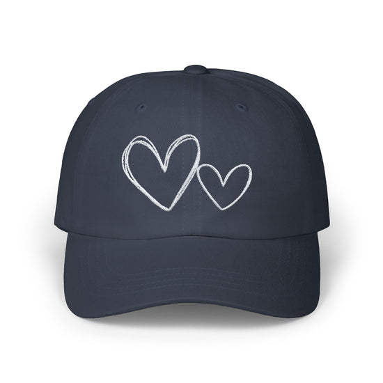 Romantic Heart Embroidered Baseball Hat Womens Eco Friendly Apparel Navy One size