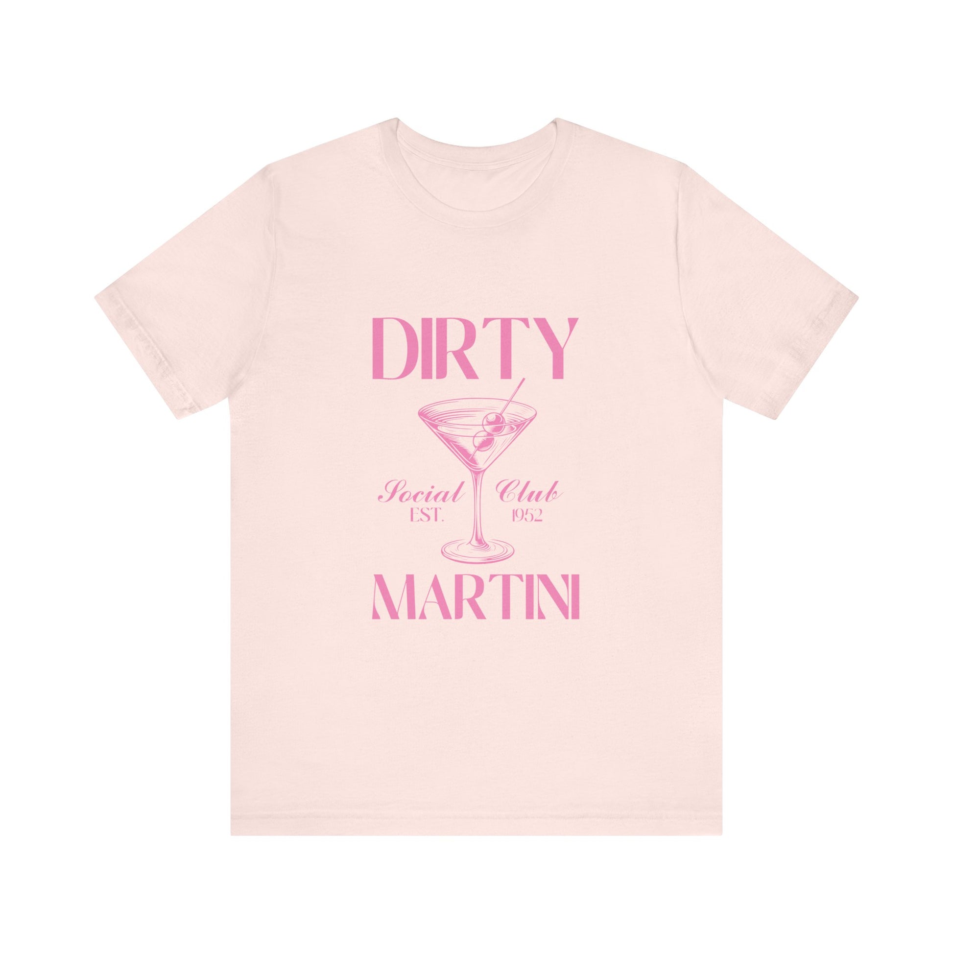Dirty Martini Social Club Vintage Graphic Tee🍸 Womens Eco Friendly Apparel Soft Pink