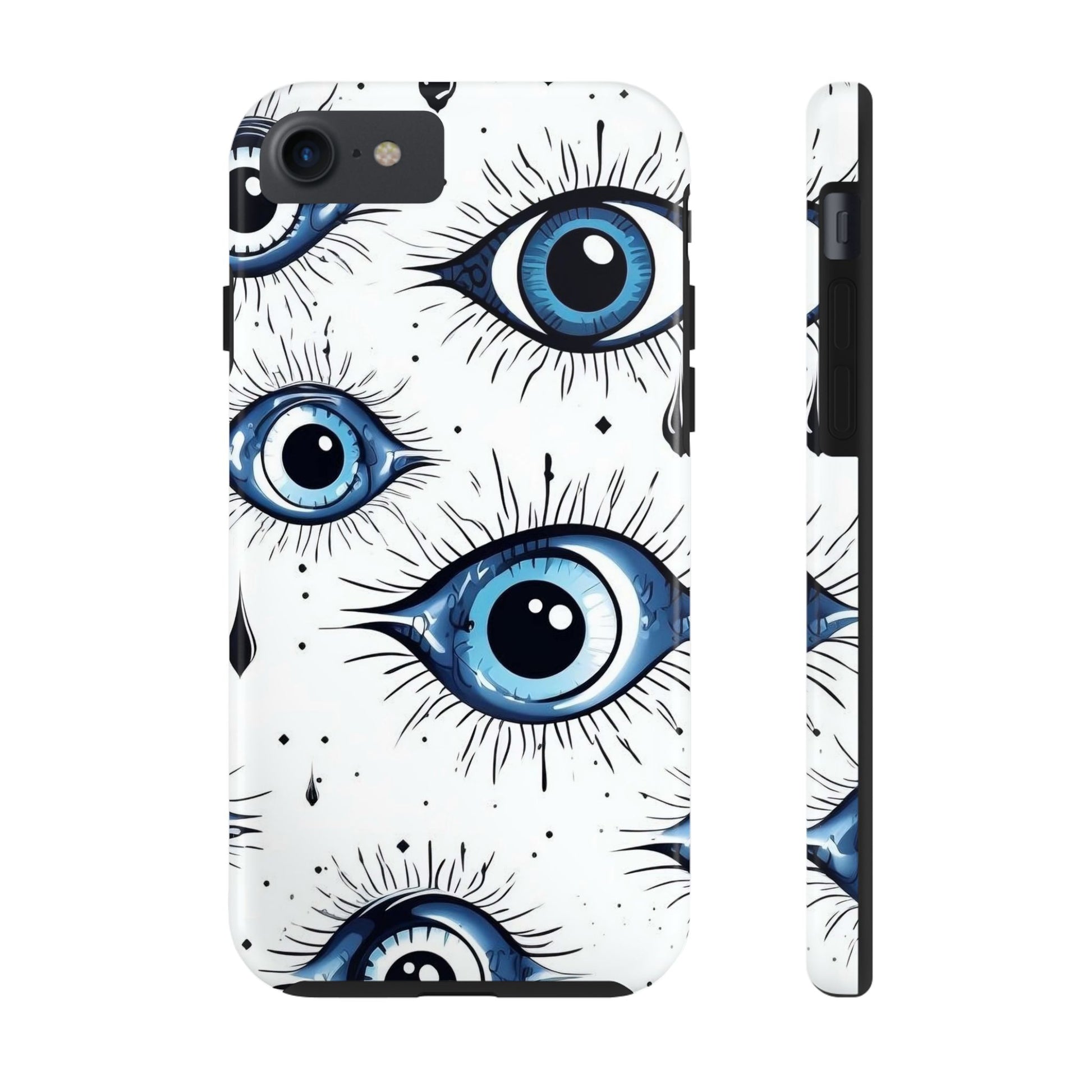 Stylish Eye Pattern Phone Case - Unique Blue Eyes Design Protective Cover for iPhone & Samsung Models | Tough Phone Cases Womens Eco Friendly Apparel iPhone 7, iPhone 8, iPhone SE