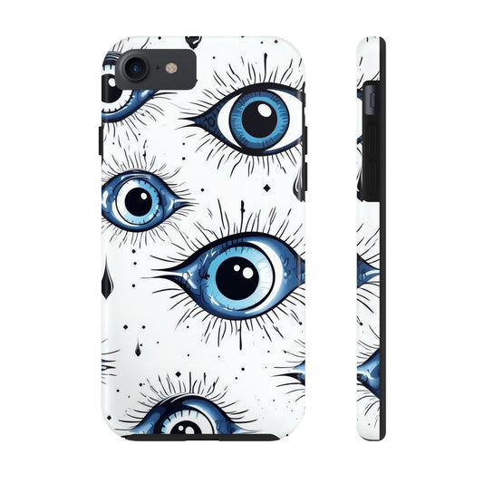 Stylish Eye Pattern Phone Case - Unique Blue Eyes Design Protective Cover for iPhone & Samsung Models | Tough Phone Cases Womens Eco Friendly Apparel iPhone 7, iPhone 8, iPhone SE