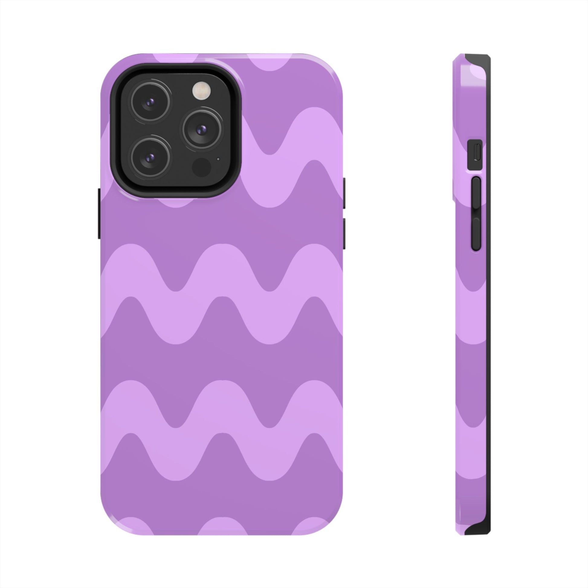 Stylish Purple Wavy Pattern Phone Case - Durable, Trendy, and Protective Cover for All Phone Models | Tough Phone Cases Womens Eco Friendly Apparel iPhone 14 Pro Max
