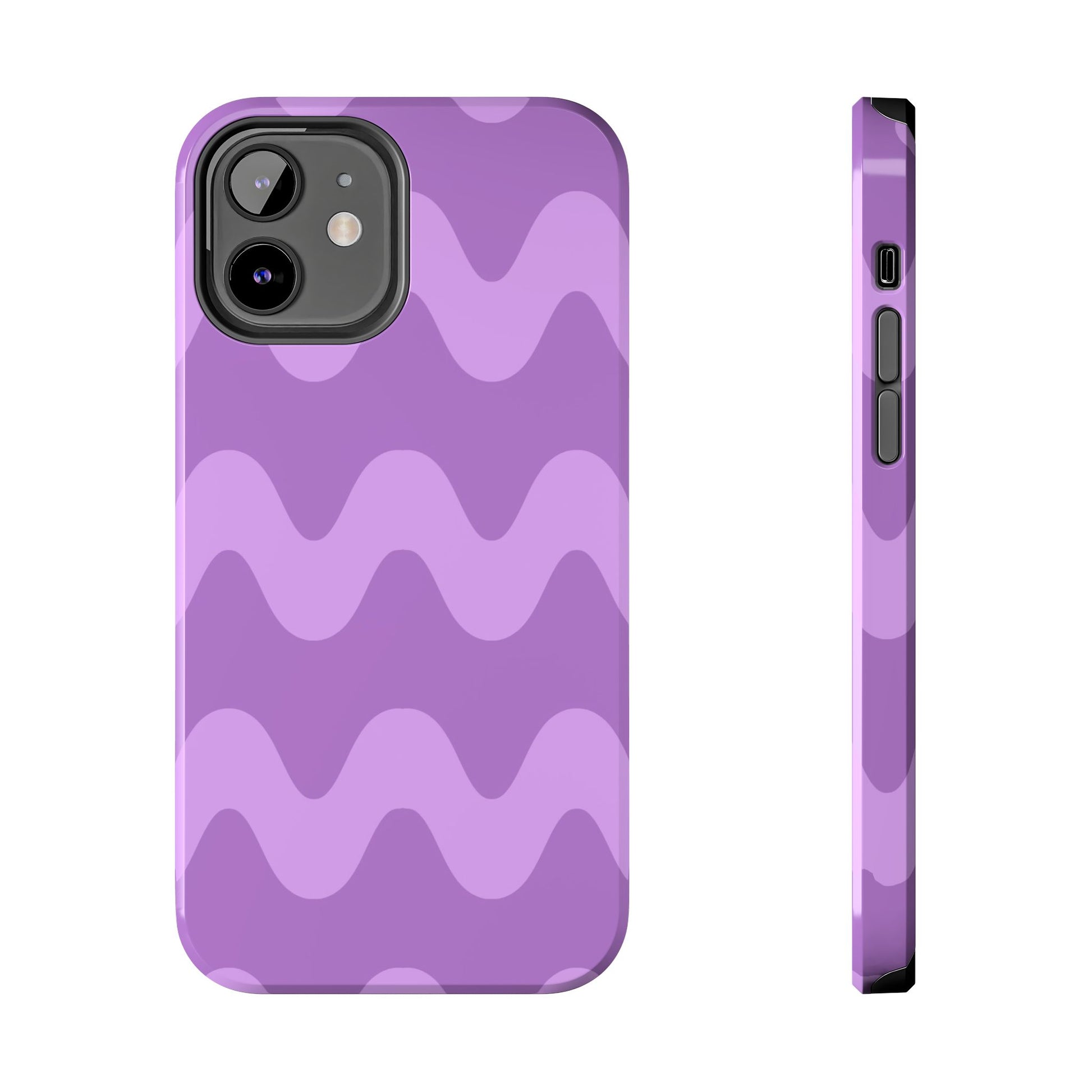 Stylish Purple Wavy Pattern Phone Case - Durable, Trendy, and Protective Cover for All Phone Models | Tough Phone Cases Womens Eco Friendly Apparel iPhone 12