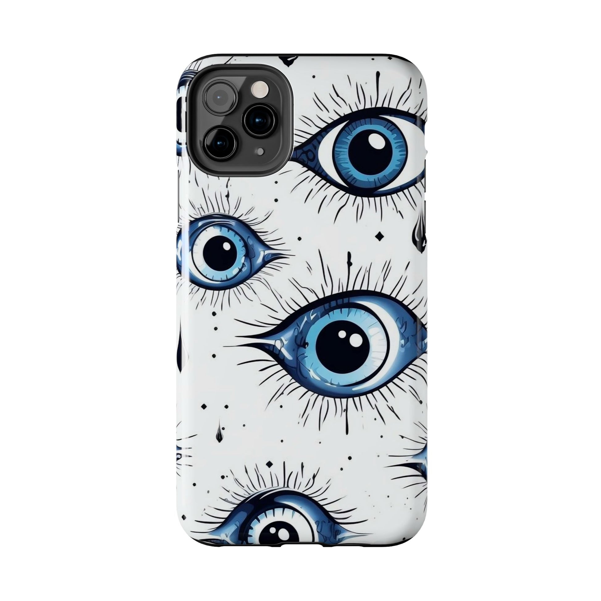 Stylish Eye Pattern Phone Case - Unique Blue Eyes Design Protective Cover for iPhone & Samsung Models | Tough Phone Cases Womens Eco Friendly Apparel