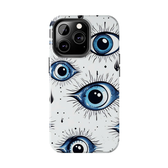 Stylish Eye Pattern Phone Case - Unique Blue Eyes Design Protective Cover for iPhone & Samsung Models | Tough Phone Cases Womens Eco Friendly Apparel