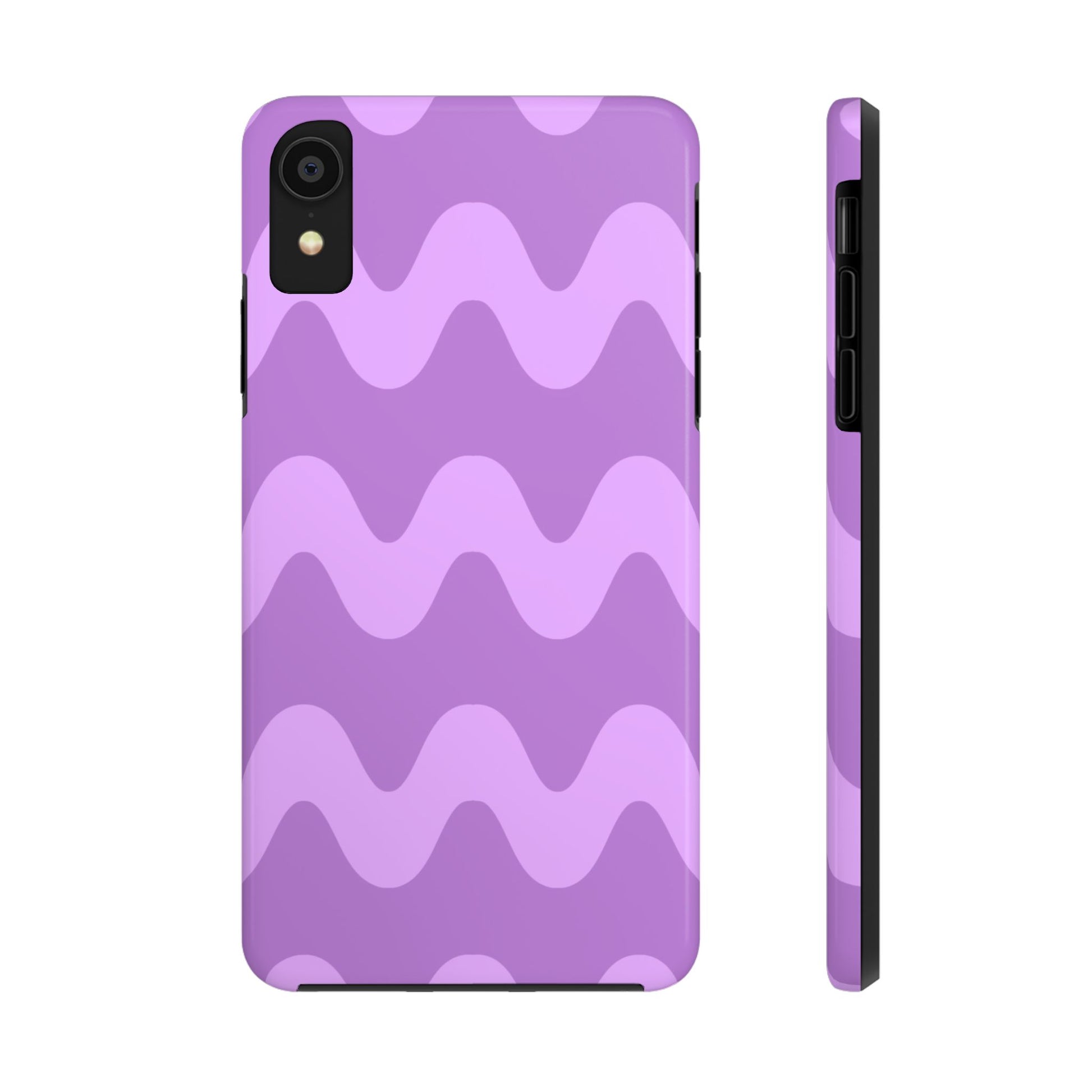 Stylish Purple Wavy Pattern Phone Case - Durable, Trendy, and Protective Cover for All Phone Models | Tough Phone Cases Womens Eco Friendly Apparel iPhone XR