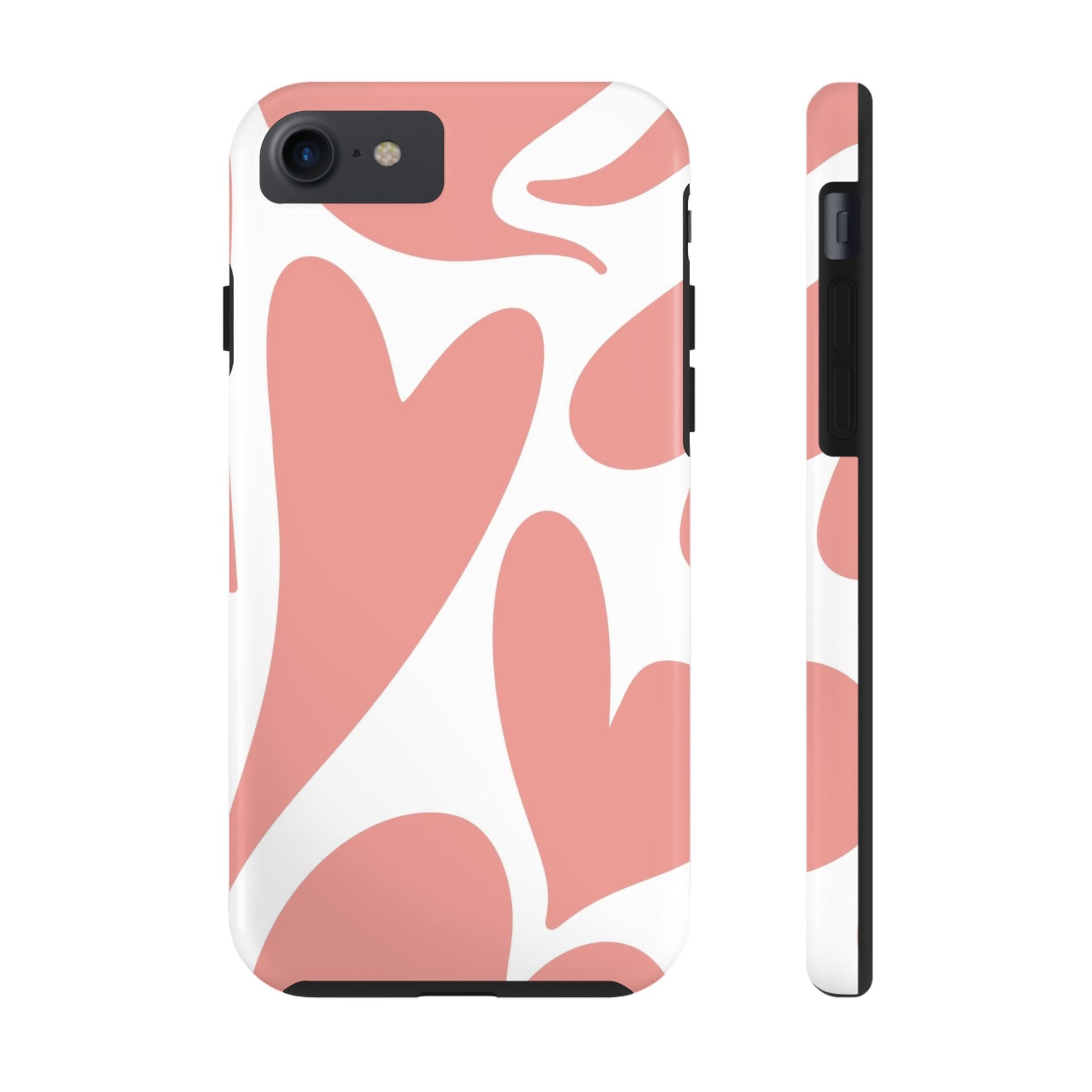 Pink Abstract Heart Pattern Phone Case - Stylish Protective Cover for iPhone and Android Models | Tough Phone Cases Womens Eco Friendly Apparel iPhone 7, iPhone 8, iPhone SE