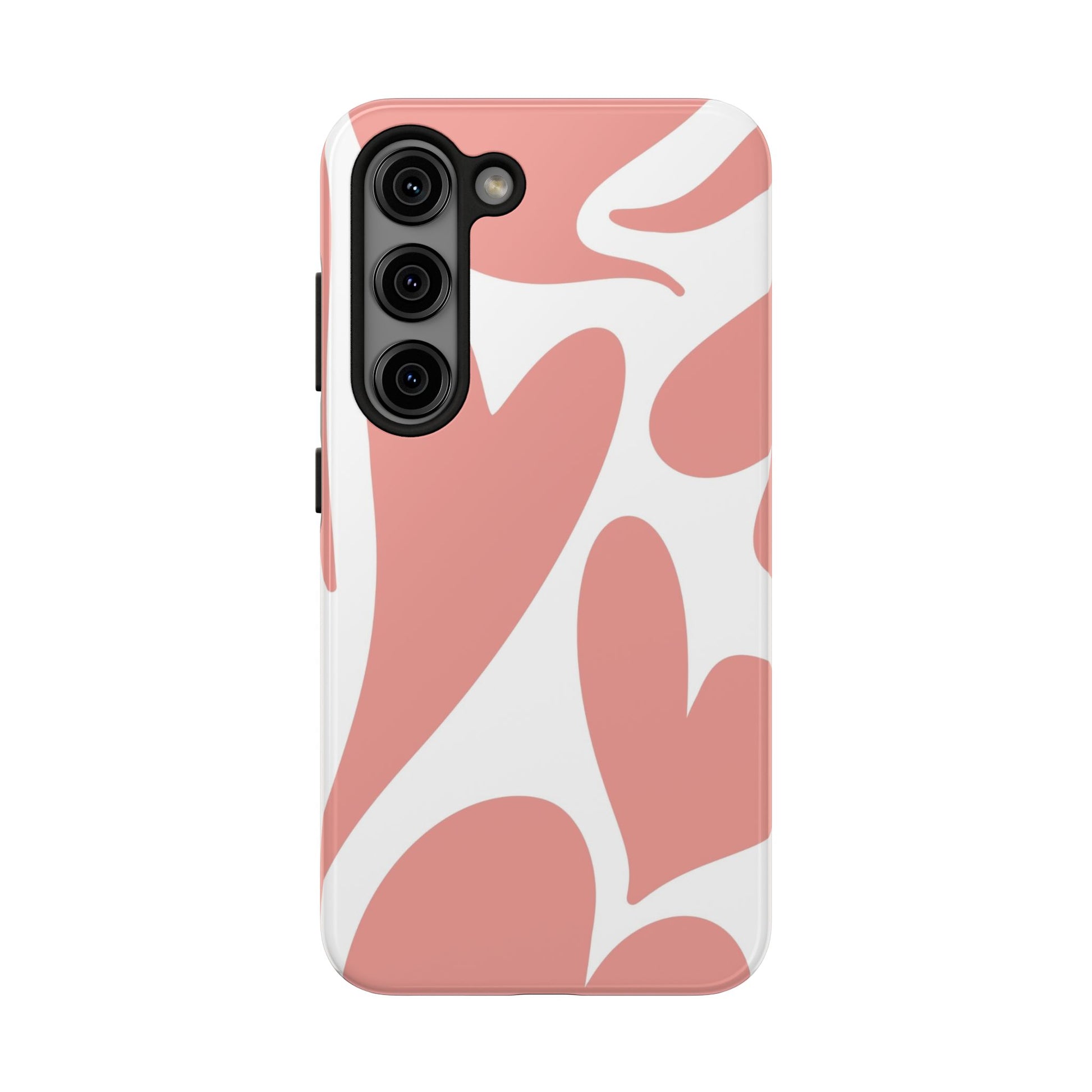 Pink Abstract Heart Pattern Phone Case - Stylish Protective Cover for iPhone and Android Models | Tough Phone Cases Womens Eco Friendly Apparel