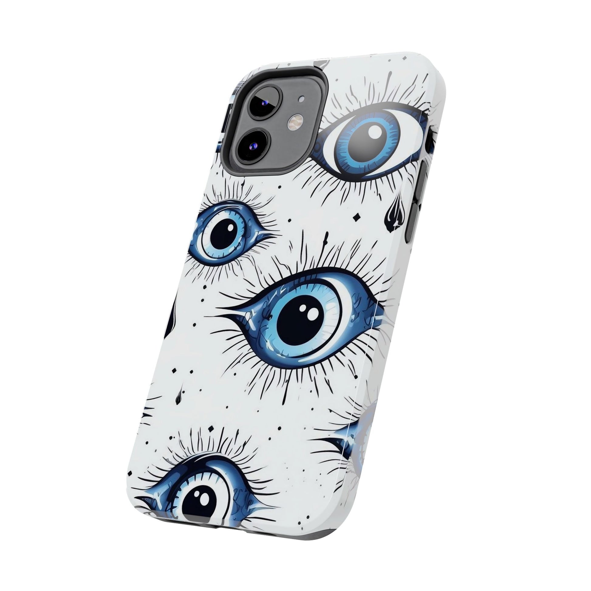 Stylish Eye Pattern Phone Case - Unique Blue Eyes Design Protective Cover for iPhone & Samsung Models | Tough Phone Cases Womens Eco Friendly Apparel