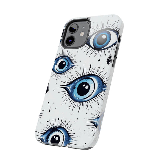 Stylish Eye Pattern Phone Case - Unique Blue Eyes Design Protective Cover for iPhone & Samsung Models | Tough Phone Cases Womens Eco Friendly Apparel