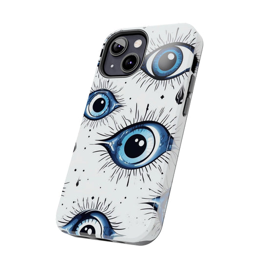 Stylish Eye Pattern Phone Case - Unique Blue Eyes Design Protective Cover for iPhone & Samsung Models | Tough Phone Cases Womens Eco Friendly Apparel