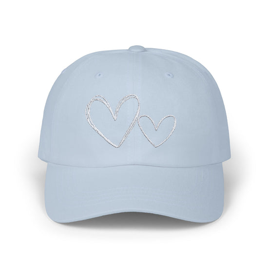 Romantic Heart Embroidered Baseball Hat Womens Eco Friendly Apparel Light Blue One size