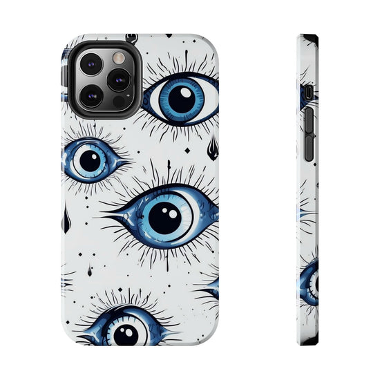 Stylish Eye Pattern Phone Case - Unique Blue Eyes Design Protective Cover for iPhone & Samsung Models | Tough Phone Cases Womens Eco Friendly Apparel iPhone 12 Pro