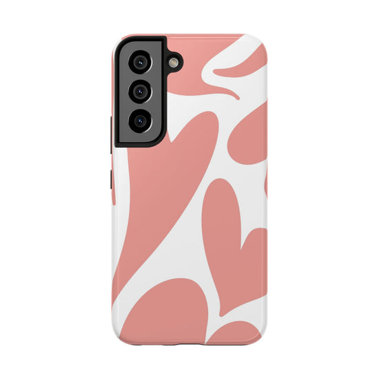Pink Abstract Heart Pattern Phone Case - Stylish Protective Cover for iPhone and Android Models | Tough Phone Cases Womens Eco Friendly Apparel