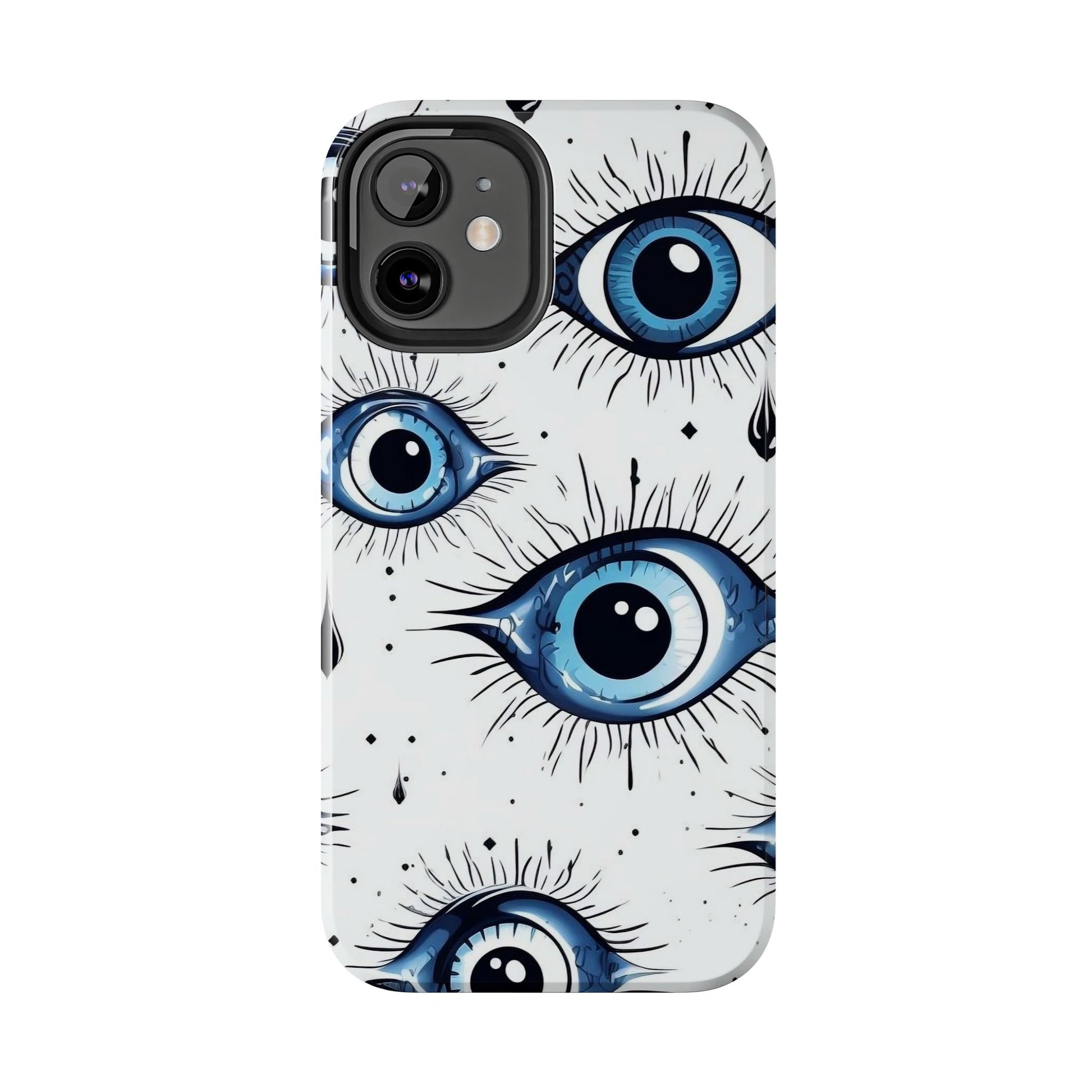 Stylish Eye Pattern Phone Case - Unique Blue Eyes Design Protective Cover for iPhone & Samsung Models | Tough Phone Cases Womens Eco Friendly Apparel