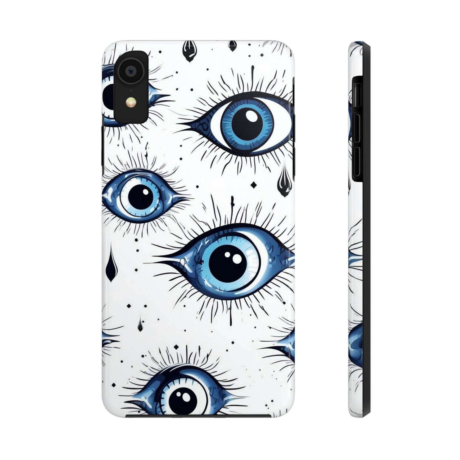 Stylish Eye Pattern Phone Case - Unique Blue Eyes Design Protective Cover for iPhone & Samsung Models | Tough Phone Cases Womens Eco Friendly Apparel iPhone XR
