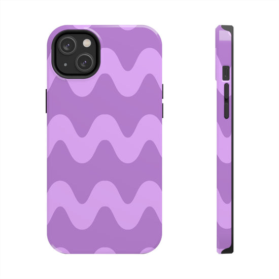 Stylish Purple Wavy Pattern Phone Case - Durable, Trendy, and Protective Cover for All Phone Models | Tough Phone Cases Womens Eco Friendly Apparel iPhone 14 Plus