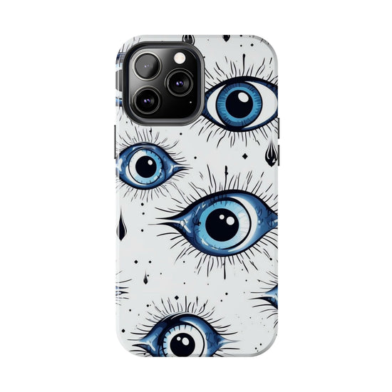 Stylish Eye Pattern Phone Case - Unique Blue Eyes Design Protective Cover for iPhone & Samsung Models | Tough Phone Cases Womens Eco Friendly Apparel