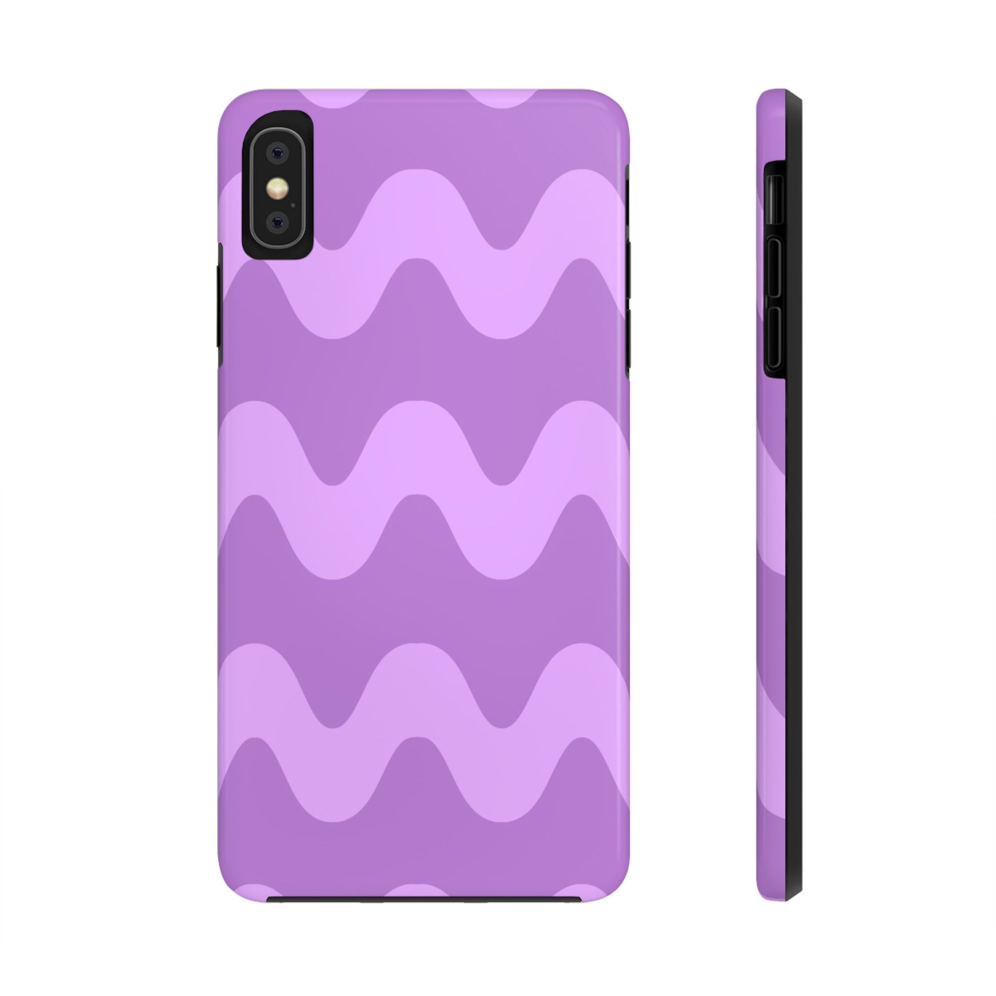 Stylish Purple Wavy Pattern Phone Case - Durable, Trendy, and Protective Cover for All Phone Models | Tough Phone Cases Womens Eco Friendly Apparel iPhone XS MAX