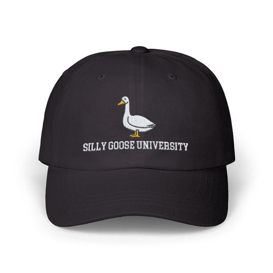 Silly Goose University Embroidered Baseball Hat Womens Eco Friendly Apparel Black One size