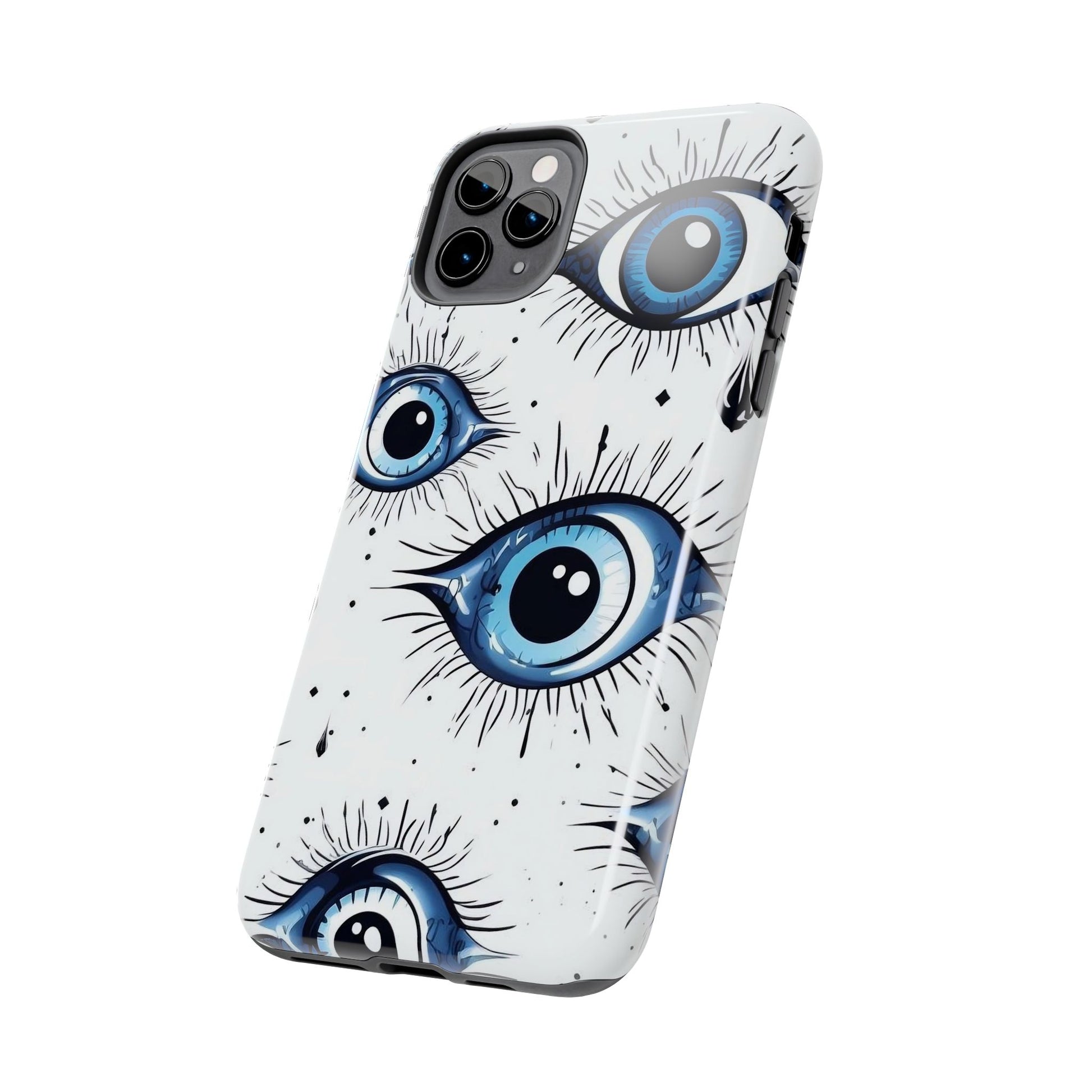 Stylish Eye Pattern Phone Case - Unique Blue Eyes Design Protective Cover for iPhone & Samsung Models | Tough Phone Cases Womens Eco Friendly Apparel