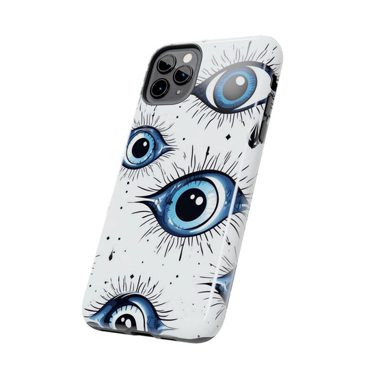 Stylish Eye Pattern Phone Case - Unique Blue Eyes Design Protective Cover for iPhone & Samsung Models | Tough Phone Cases Womens Eco Friendly Apparel