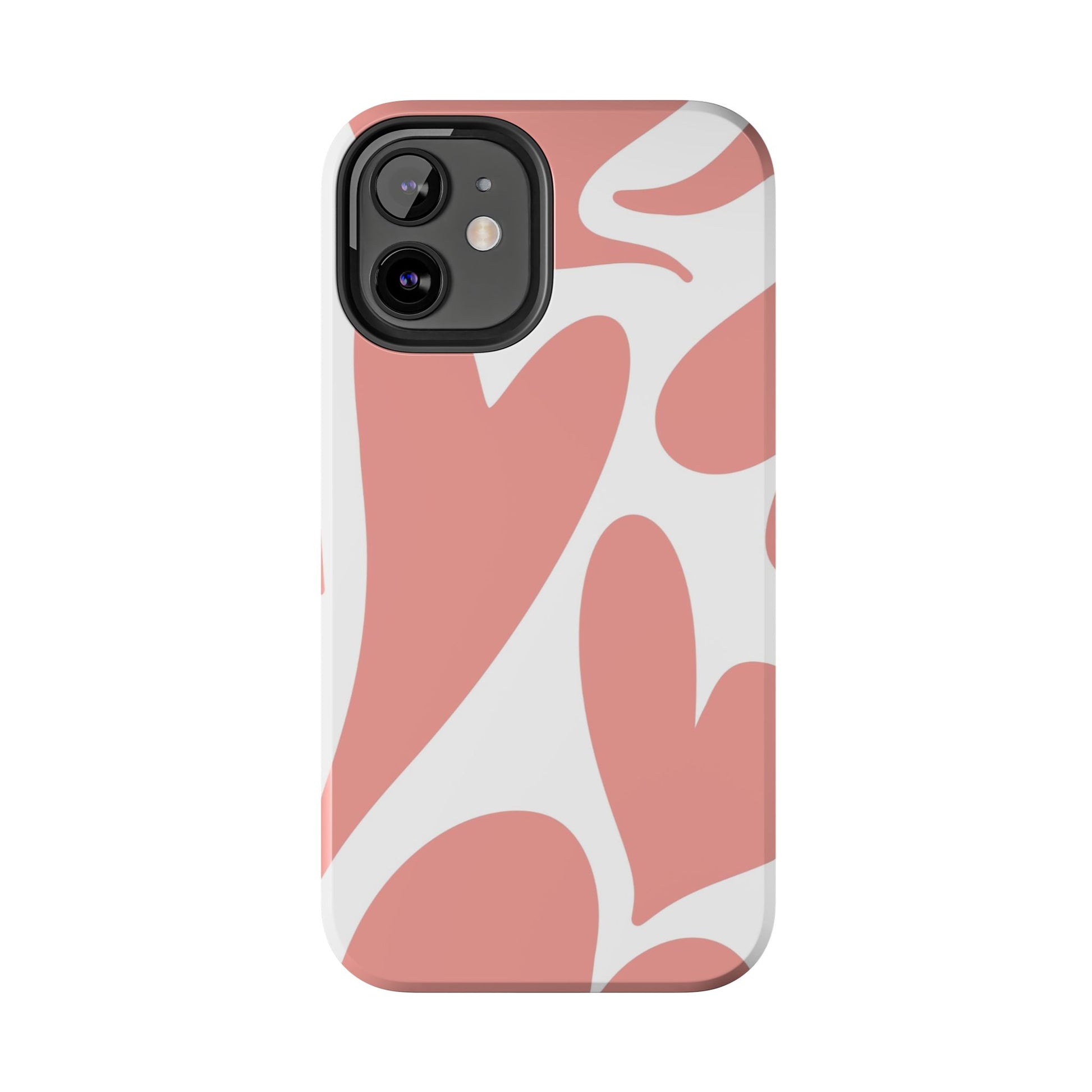 Pink Abstract Heart Pattern Phone Case - Stylish Protective Cover for iPhone and Android Models | Tough Phone Cases Womens Eco Friendly Apparel