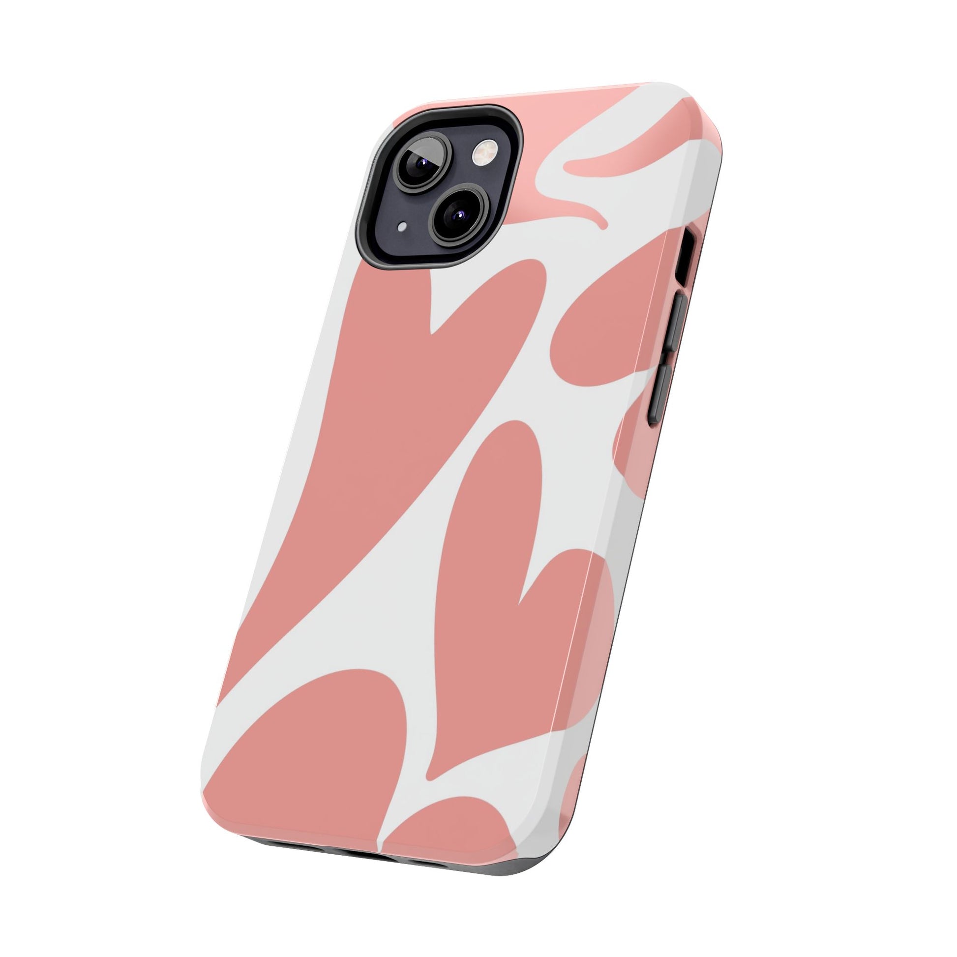 Pink Abstract Heart Pattern Phone Case - Stylish Protective Cover for iPhone and Android Models | Tough Phone Cases Womens Eco Friendly Apparel