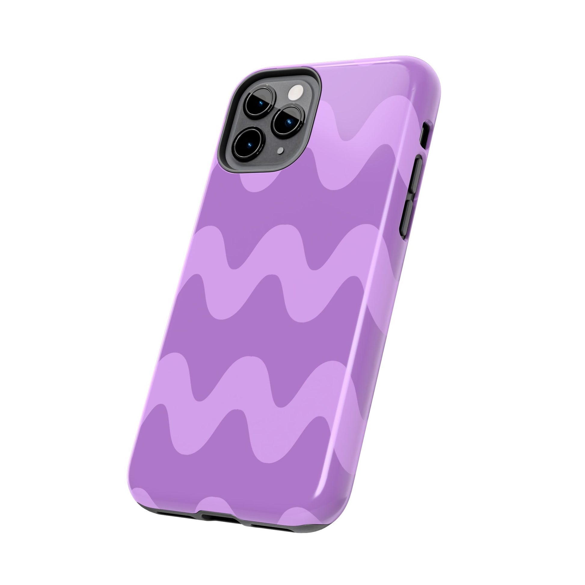 Stylish Purple Wavy Pattern Phone Case - Durable, Trendy, and Protective Cover for All Phone Models | Tough Phone Cases Womens Eco Friendly Apparel