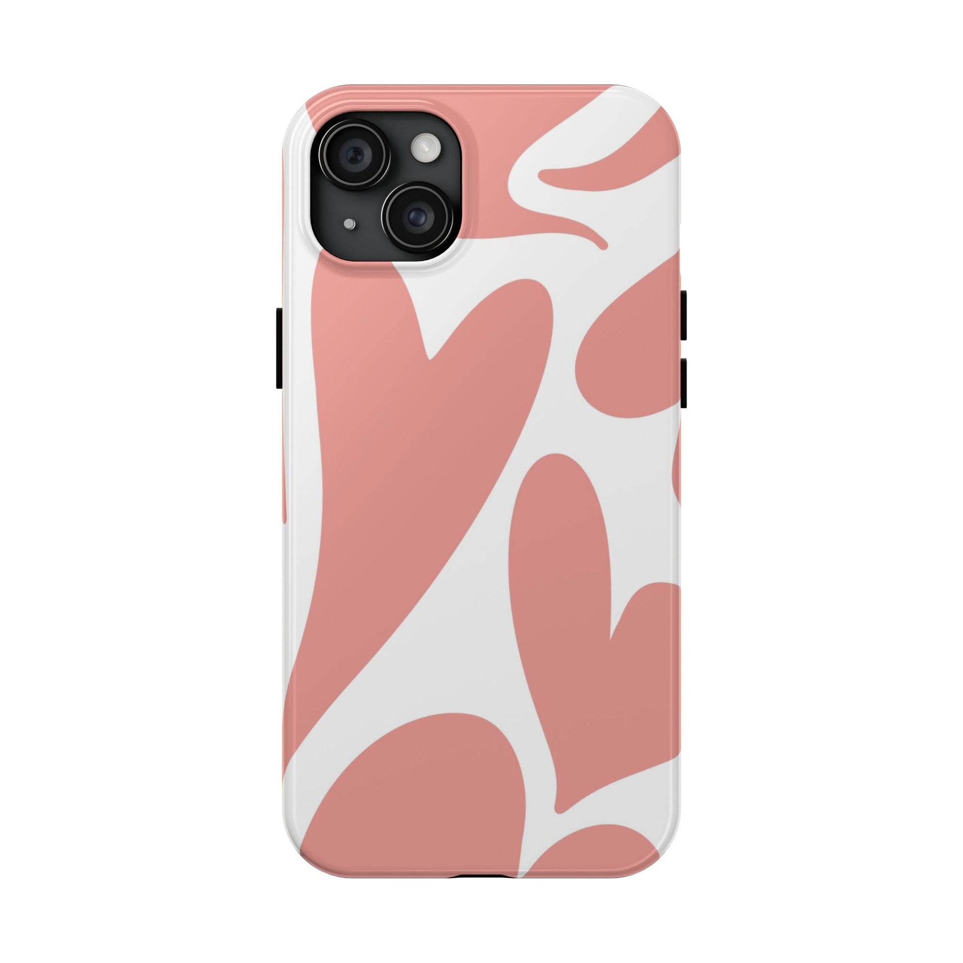 Pink Abstract Heart Pattern Phone Case - Stylish Protective Cover for iPhone and Android Models | Tough Phone Cases Womens Eco Friendly Apparel