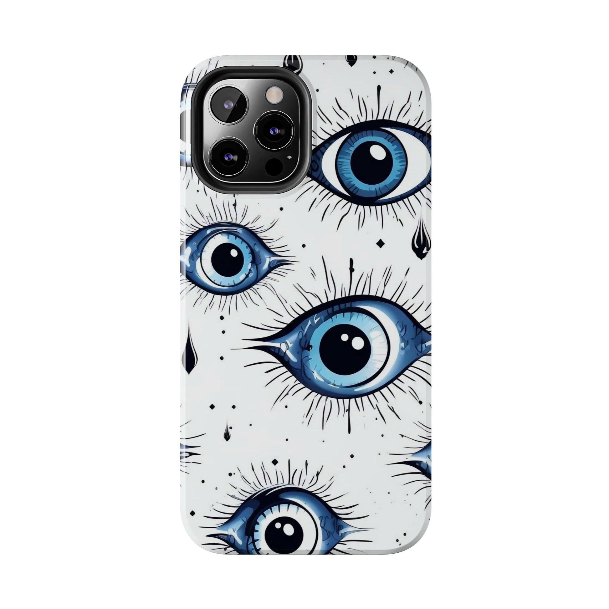 Stylish Eye Pattern Phone Case - Unique Blue Eyes Design Protective Cover for iPhone & Samsung Models | Tough Phone Cases Womens Eco Friendly Apparel