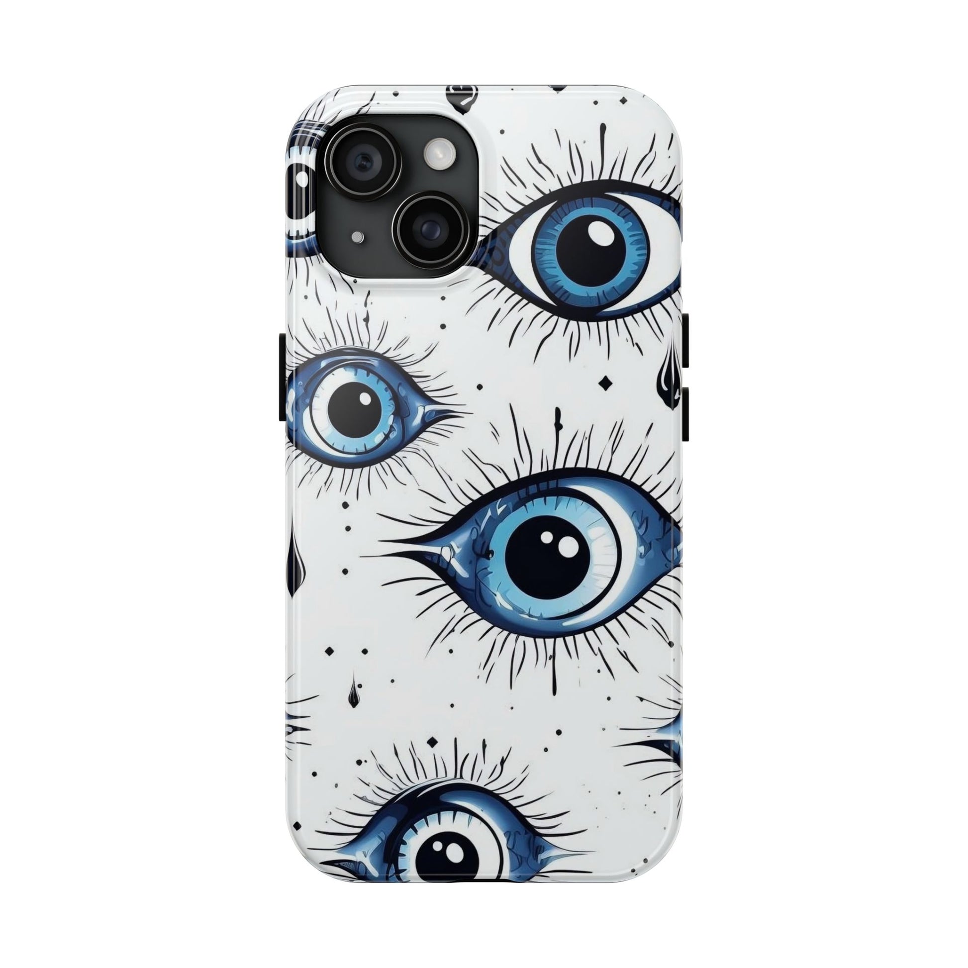 Stylish Eye Pattern Phone Case - Unique Blue Eyes Design Protective Cover for iPhone & Samsung Models | Tough Phone Cases Womens Eco Friendly Apparel
