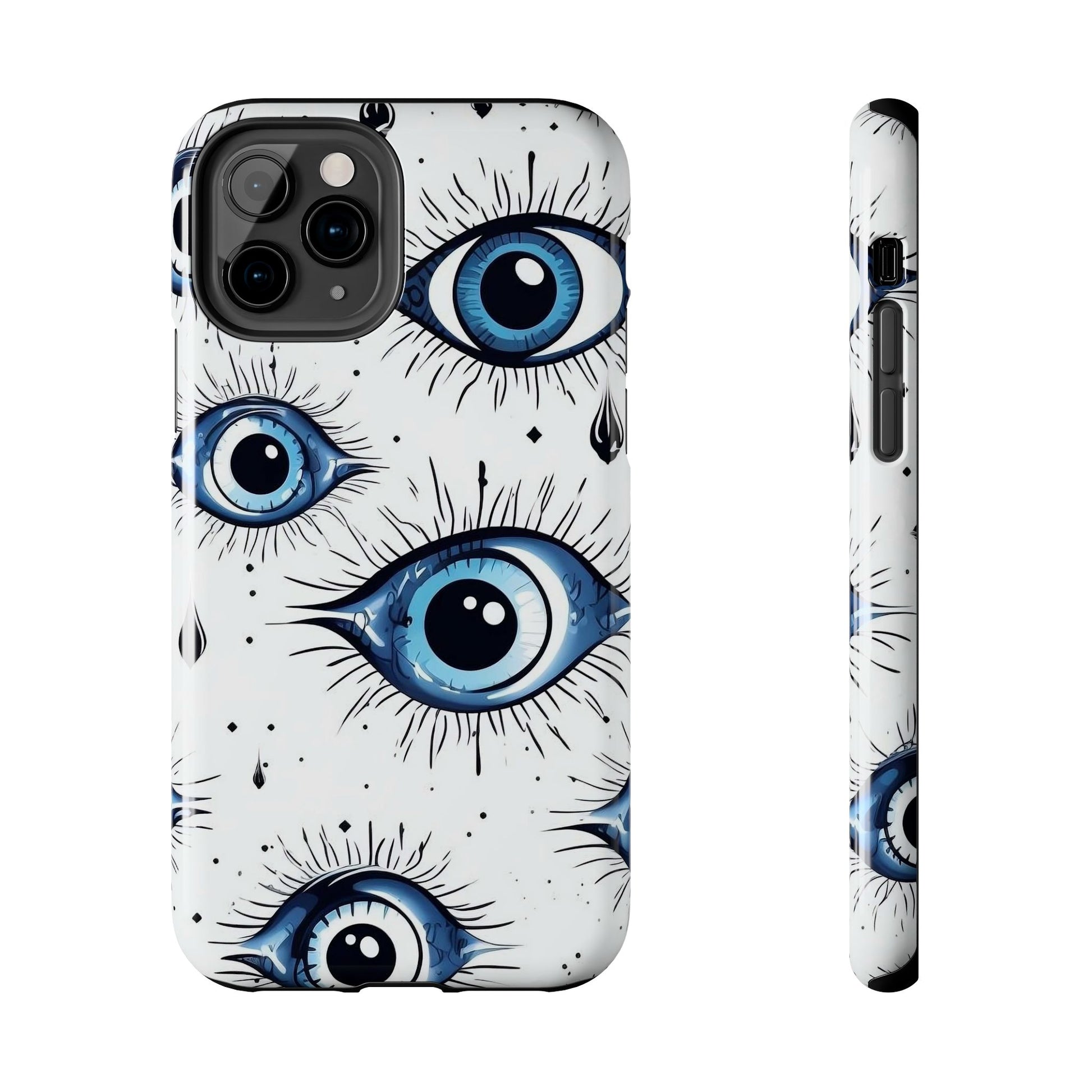 Stylish Eye Pattern Phone Case - Unique Blue Eyes Design Protective Cover for iPhone & Samsung Models | Tough Phone Cases Womens Eco Friendly Apparel iPhone 11 Pro