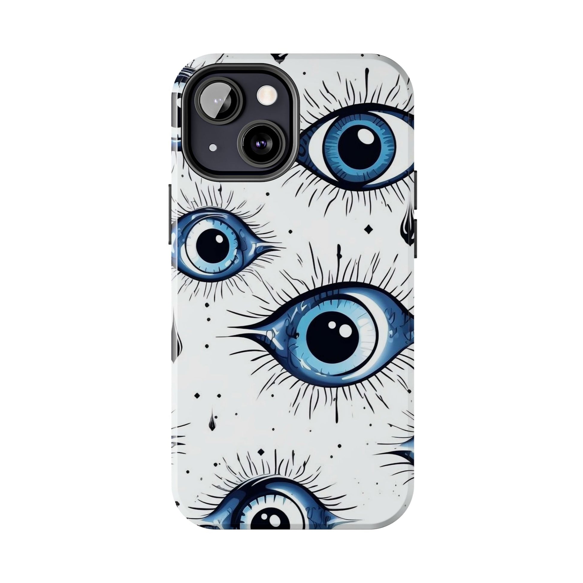 Stylish Eye Pattern Phone Case - Unique Blue Eyes Design Protective Cover for iPhone & Samsung Models | Tough Phone Cases Womens Eco Friendly Apparel