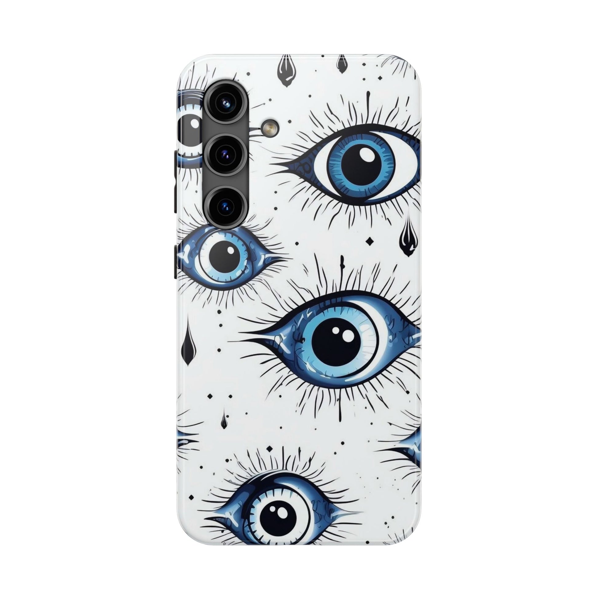 Stylish Eye Pattern Phone Case - Unique Blue Eyes Design Protective Cover for iPhone & Samsung Models | Tough Phone Cases Womens Eco Friendly Apparel