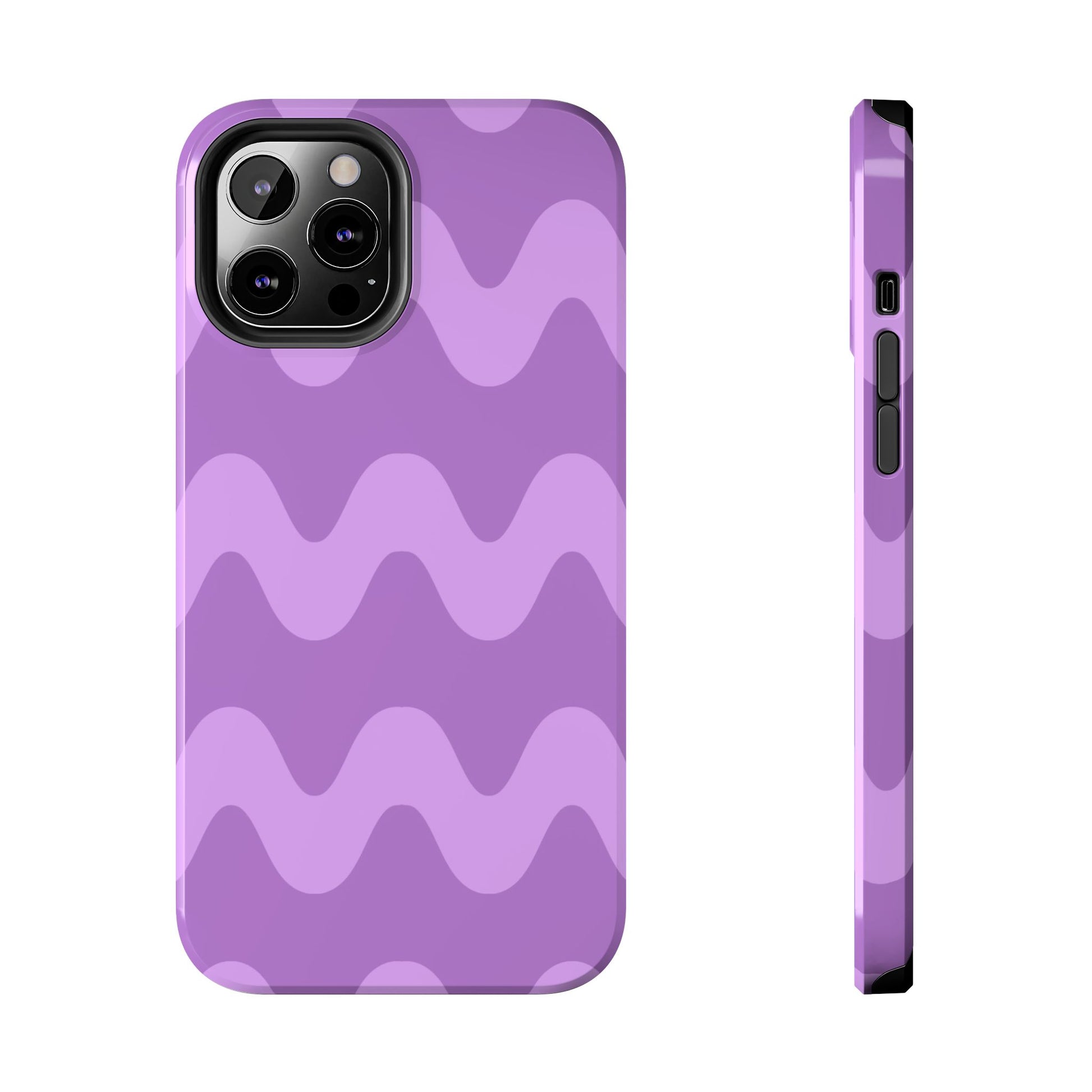 Stylish Purple Wavy Pattern Phone Case - Durable, Trendy, and Protective Cover for All Phone Models | Tough Phone Cases Womens Eco Friendly Apparel iPhone 12 Pro Max