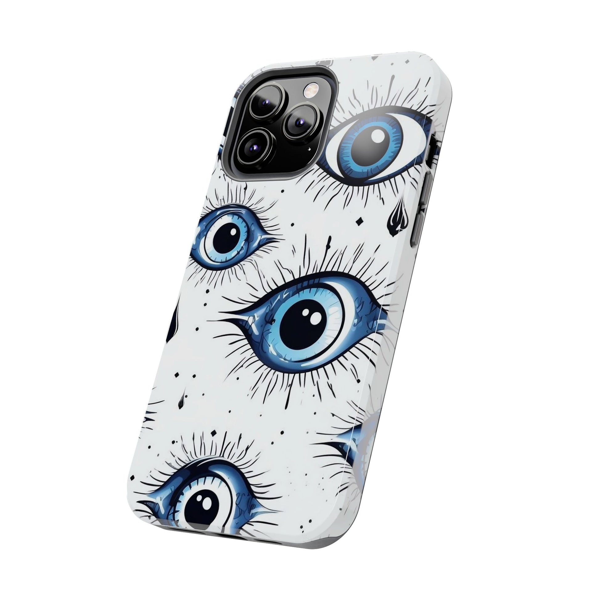 Stylish Eye Pattern Phone Case - Unique Blue Eyes Design Protective Cover for iPhone & Samsung Models | Tough Phone Cases Womens Eco Friendly Apparel