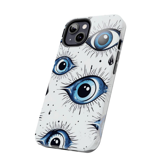 Stylish Eye Pattern Phone Case - Unique Blue Eyes Design Protective Cover for iPhone & Samsung Models | Tough Phone Cases Womens Eco Friendly Apparel