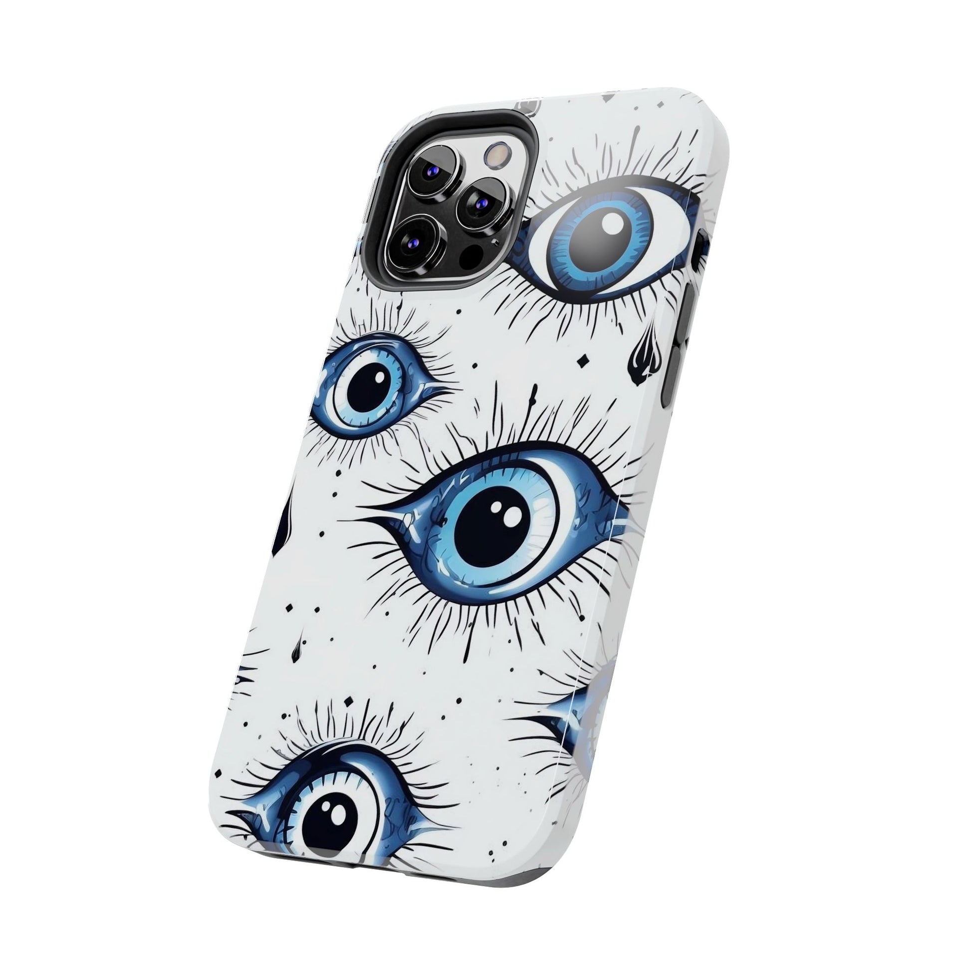 Stylish Eye Pattern Phone Case - Unique Blue Eyes Design Protective Cover for iPhone & Samsung Models | Tough Phone Cases Womens Eco Friendly Apparel