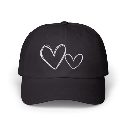 Romantic Heart Embroidered Baseball Hat Womens Eco Friendly Apparel Black One size