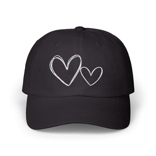 Romantic Heart Embroidered Baseball Hat Womens Eco Friendly Apparel Black One size