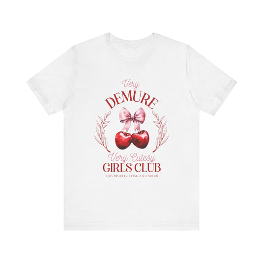 Very Demure, Very Cutesy Vintage Graphic Tee 🌸✨ Womens Eco Friendly Apparel Solid White Blend