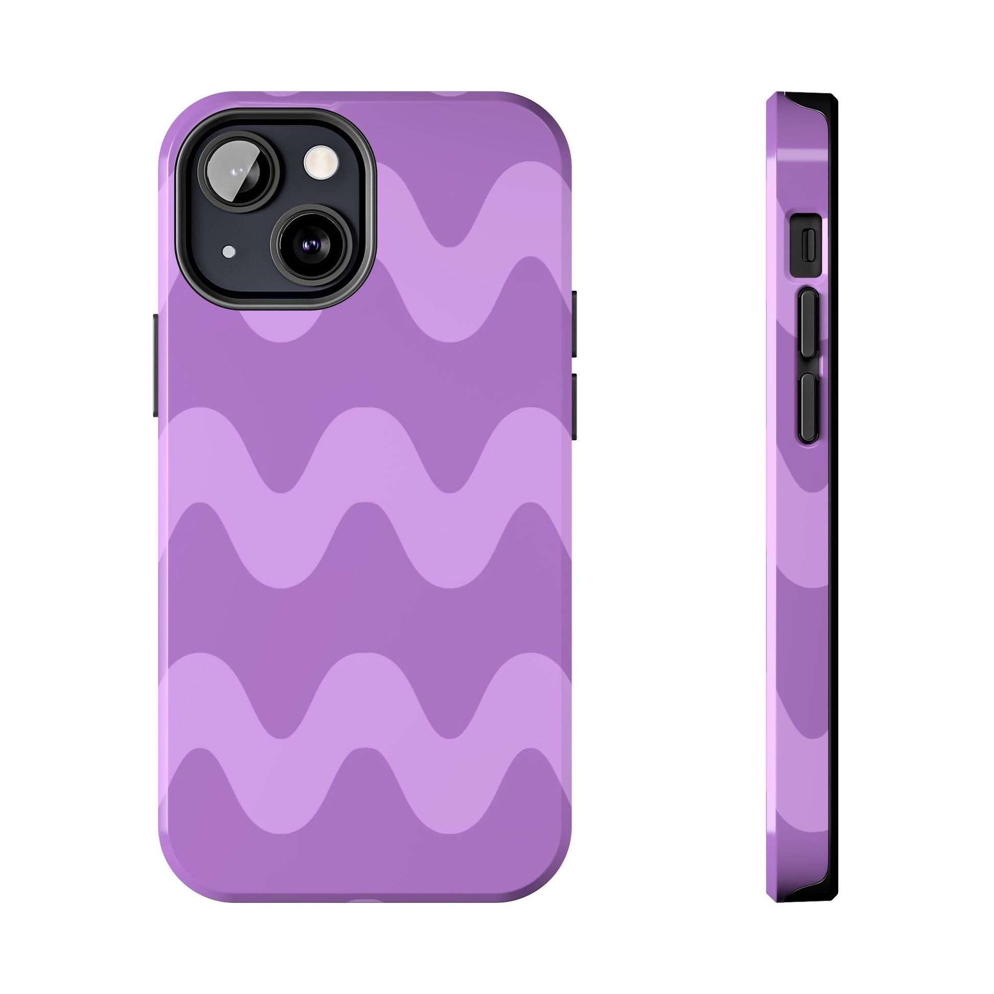 Stylish Purple Wavy Pattern Phone Case - Durable, Trendy, and Protective Cover for All Phone Models | Tough Phone Cases Womens Eco Friendly Apparel iPhone 13 Mini