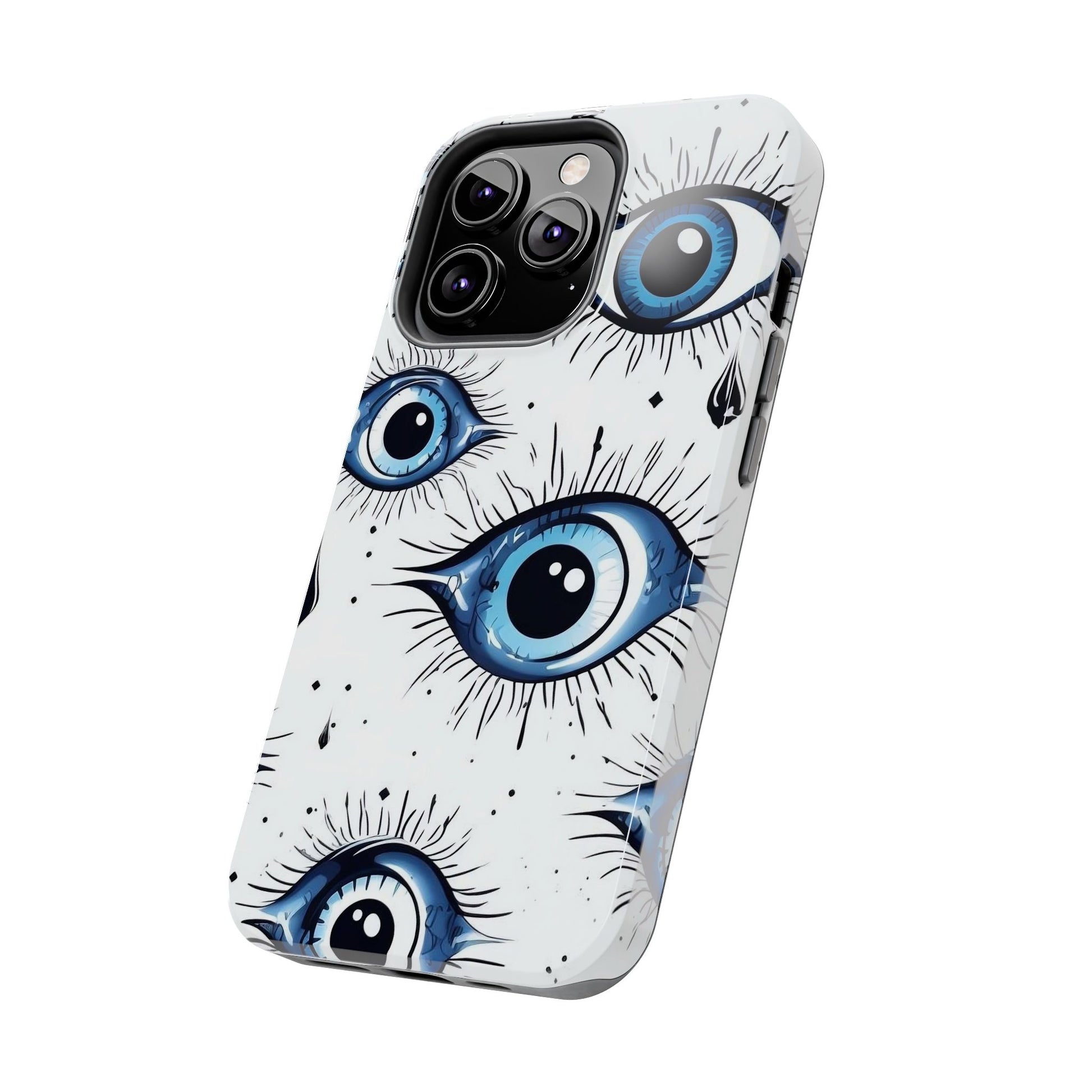 Stylish Eye Pattern Phone Case - Unique Blue Eyes Design Protective Cover for iPhone & Samsung Models | Tough Phone Cases Womens Eco Friendly Apparel