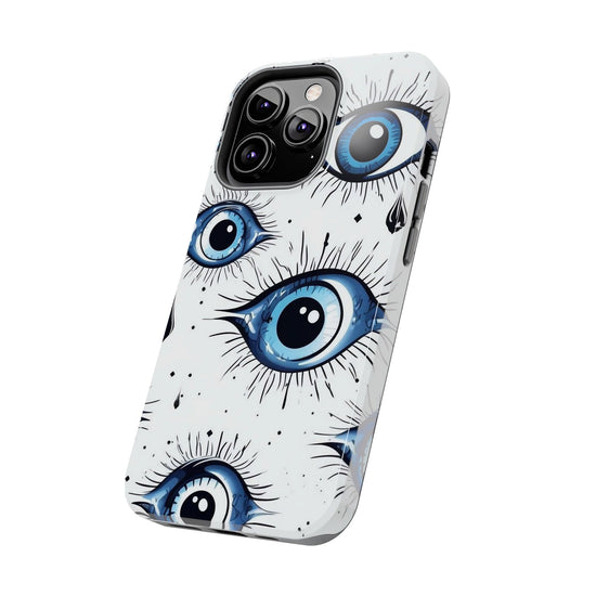Stylish Eye Pattern Phone Case - Unique Blue Eyes Design Protective Cover for iPhone & Samsung Models | Tough Phone Cases Womens Eco Friendly Apparel