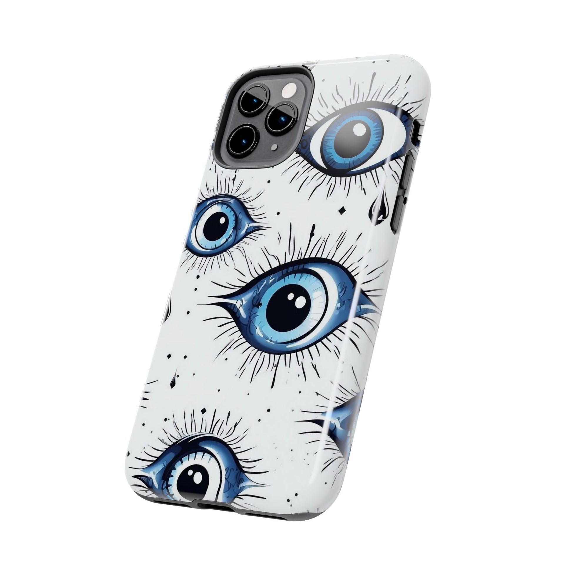 Stylish Eye Pattern Phone Case - Unique Blue Eyes Design Protective Cover for iPhone & Samsung Models | Tough Phone Cases Womens Eco Friendly Apparel