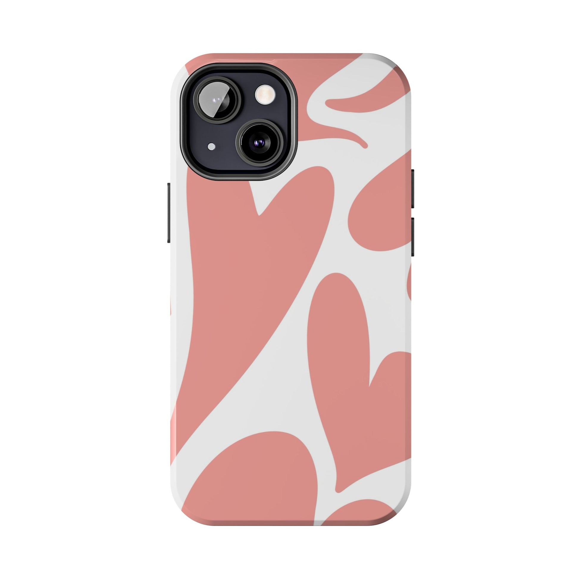 Pink Abstract Heart Pattern Phone Case - Stylish Protective Cover for iPhone and Android Models | Tough Phone Cases Womens Eco Friendly Apparel