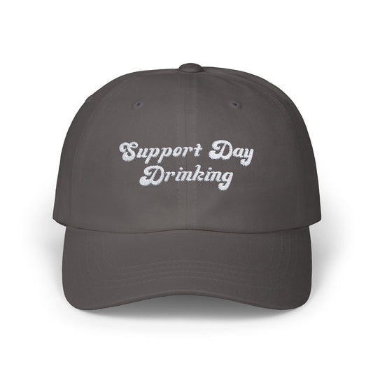 Support Day Drinking Retro Embroidered Baseball Hat Womens Eco Friendly Apparel Dark Grey One size