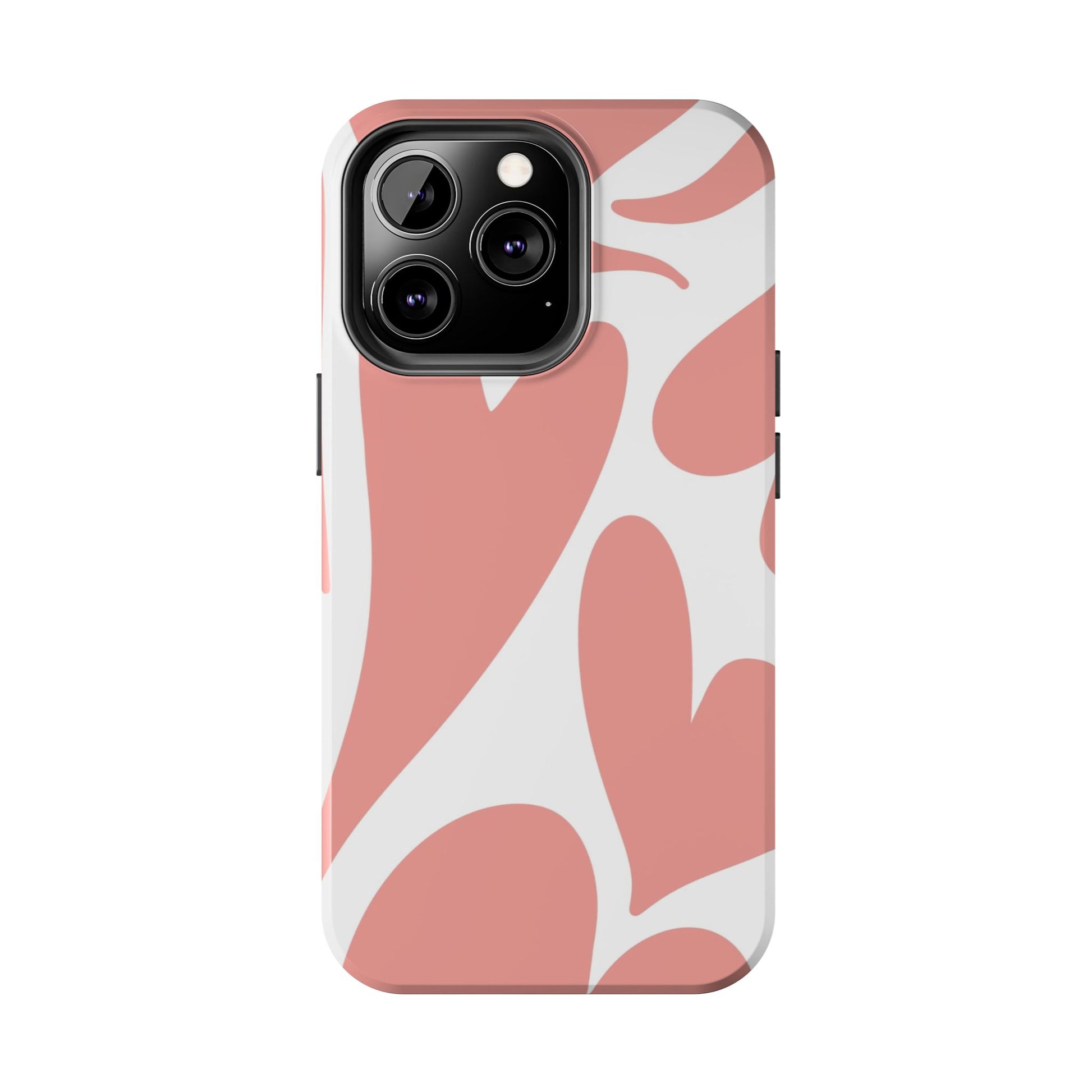 Pink Abstract Heart Pattern Phone Case - Stylish Protective Cover for iPhone and Android Models | Tough Phone Cases Womens Eco Friendly Apparel