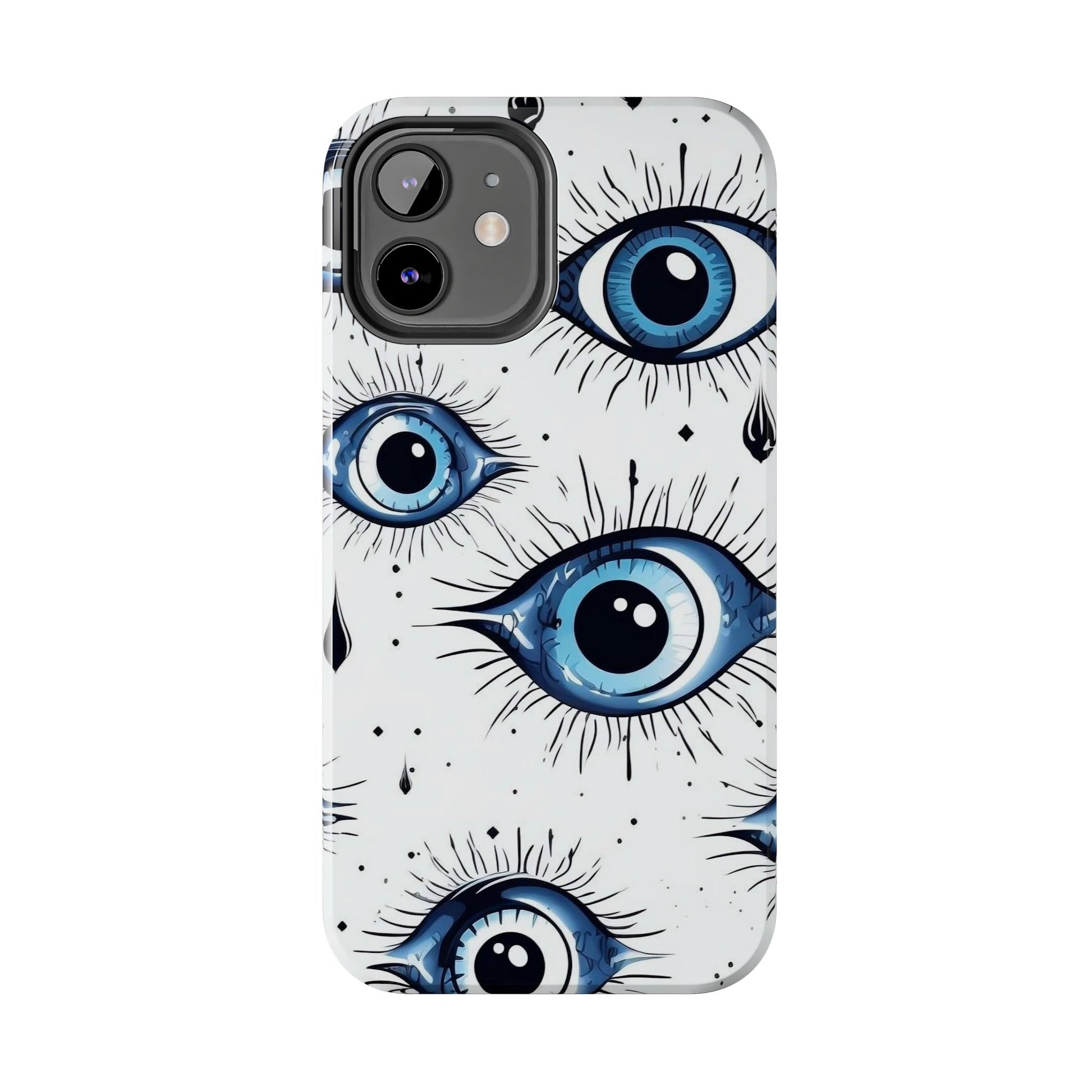 Stylish Eye Pattern Phone Case - Unique Blue Eyes Design Protective Cover for iPhone & Samsung Models | Tough Phone Cases Womens Eco Friendly Apparel