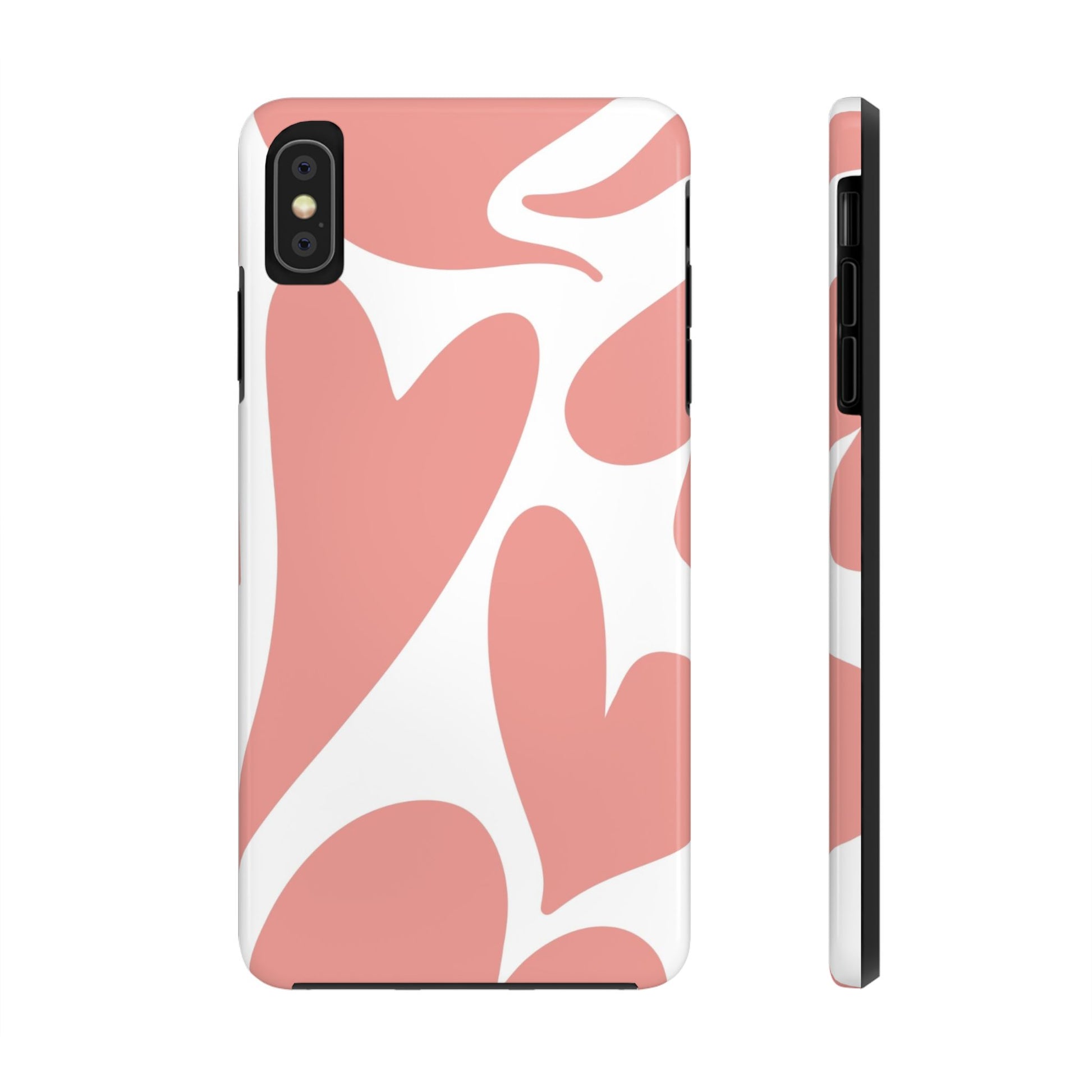 Pink Abstract Heart Pattern Phone Case - Stylish Protective Cover for iPhone and Android Models | Tough Phone Cases Womens Eco Friendly Apparel iPhone XS MAX